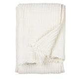 Yard Lark Crinkle Cotton Throw in White 130x180cm