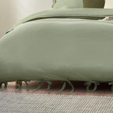 Yard Mallow Bow Tie Duvet Cover Set Soft Sage - Double