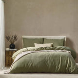 Yard Malton Stripe 100% Cotton Duvet Cover Set Forest Green King