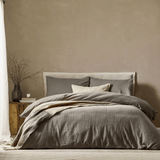 Yard Malton Stripe 100% Cotton Duvet Cover Set Mole Double