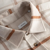 Les Deux Joseph Check Overshirt Regular fit in Light Desert Sand/Light Ivory