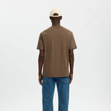 Selected Short Sleeved Relaxed Fit T-Shirt In Chocolate Chip