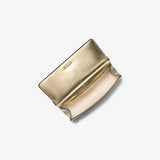 Michael Michael Kors Carmine Medium Metallic Pebbled Leather PochetteIn Pale Gold