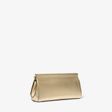 Michael Michael Kors Carmine Medium Metallic Pebbled Leather PochetteIn Pale Gold