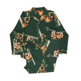 Cyberjammies Ember Kids Unisex Sloth Print Pyjama Set In Dark Green