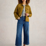 White Stuff Camille Linen Jacket in Khaki Green