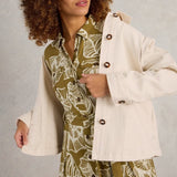 White Stuff Eden Denim Collared Jacket in Light Natural