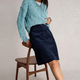 White Stuff Tia Cord Knee Length Skirt In Navy