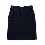 White Stuff Tia Cord Knee Length Skirt In Navy
