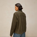 White Stuff Carrie Cord Long Sleeve Jacket In Khaki Green