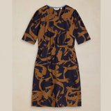 White Stuff Olivia Jersey Dress In Navy Print