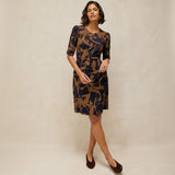 White Stuff Olivia Jersey Dress In Navy Print