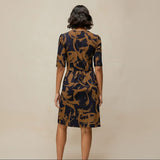 White Stuff Olivia Jersey Dress In Navy Print
