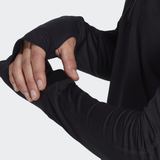 Adidas Women's Fast Running Half-Zip Long Sleeve Top In Black