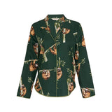 Cyberjammies Sloth Print Pyjama Top In Dark Green