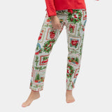 Cyberjammies Christmas Postcard Print Pyjama Bottoms In Red