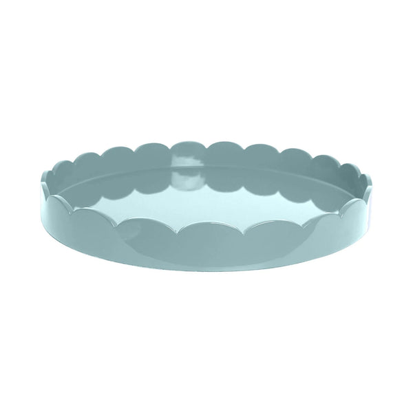 Addison Ross Eau De Nil Round Medium Lacquered Scallop Tray