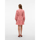 Vero Moda Aware VMPAMMI LS V-NECK SHORT DRESS VMA In Tea Rose