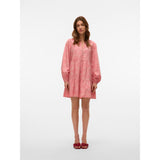 Vero Moda Aware VMPAMMI LS V-NECK SHORT DRESS VMA In Tea Rose