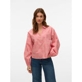 Vero Moda AWARE VMPAMMI LS V-NECK TOP VMA In Tea Rose