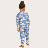 Chelsea Peers Kids Dreamy Skies Print Long Pyjama Set In Blue