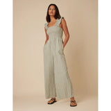 Nobdy's Child Green Stripe Full Length Maya Jumpsuit