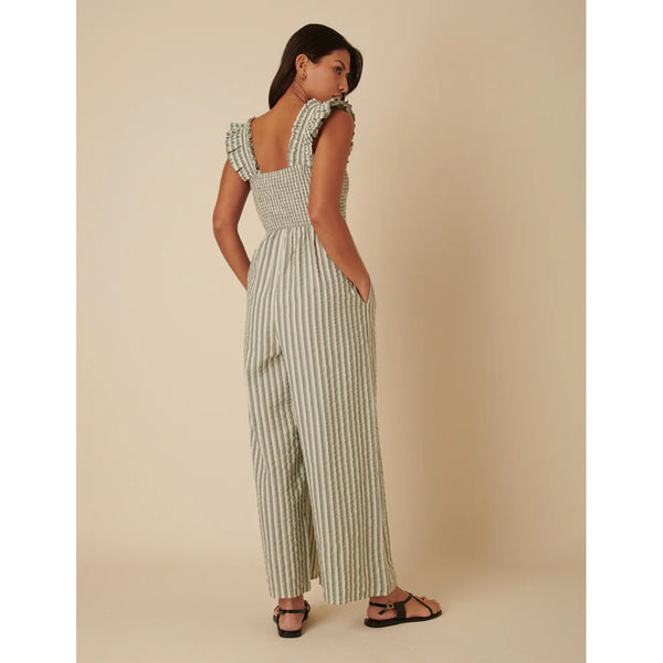 Nobdy's Child Green Stripe Full Length Maya Jumpsuit