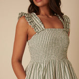 Nobdy's Child Green Stripe Full Length Maya Jumpsuit