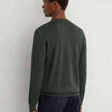 Reiss Wessex Merino Wool Crew-Neck Jumper In Dark Green