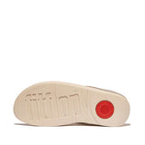 Fitflop Fino Glitterdust Metallic Toe-post Sandals In Platino