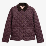 Barbour Deveron Quilted Jacket In Fig/Pale Pink