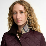 Barbour Deveron Quilted Jacket In Fig/Pale Pink