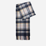 Barbour Vintage Winter Plaid Scarf In Blush Pink/Navy