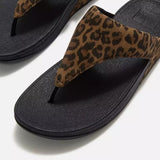 FitFlop LULU Leopard Suede Toe-Post Sandals In Leopard Print