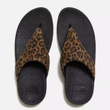 FitFlop LULU Leopard Suede Toe-Post Sandals In Leopard Print