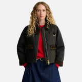 Barbour Tartan Reimagined Icons Tartan Quilted Spey Waxed Jacket In Olive Classic
