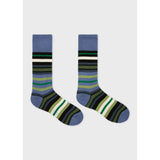 Paul Smith Cotton-Blend Multi Stripe Socks In Blue