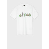 Paul Smith Men's 'Cactus' Print T-Shirt In White