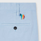 Paul Smith Cotton-Twill 'Broad Stripe Zebra' Shorts In Light Blue
