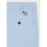 Paul Smith Cotton-Twill 'Broad Stripe Zebra' Shorts In Light Blue