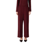 MeiMeij Straight LINE Trousers In Scuba Fabric In Rum Raisin