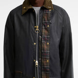 Barbour Icons Beaufort Waxed Jacket In Navy