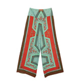 One Hundred Stars Fleur De Lys Aqua Palazzo Pants