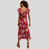 Free People Forsythia Maxi Dress In Richest Red Combo