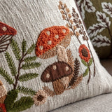 Gallery Direct Mushroom Embroidered Cushion In Ecru