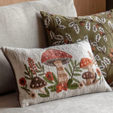 Gallery Direct Mushroom Embroidered Cushion In Ecru