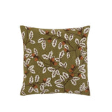 Gallery Direct Acorn Embroidered Cushion Olive In Green