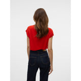 Vero Moda AWARE VMAVA PLAIN SS TEE GA JRS NOOS In Red
