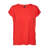 Vero Moda AWARE VMAVA PLAIN SS TEE GA JRS NOOS In Red