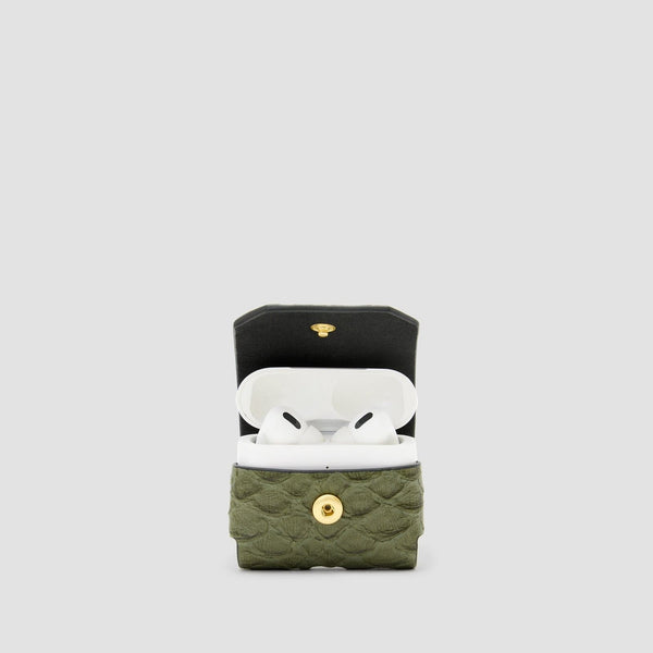 AllSaints AirPod Case In Military Green